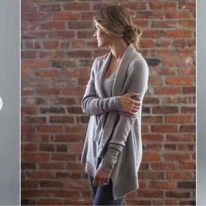 Lululemon US 4 Wrap It Up 100% Merino Wool Cardigan Sweater with Elbow Patches